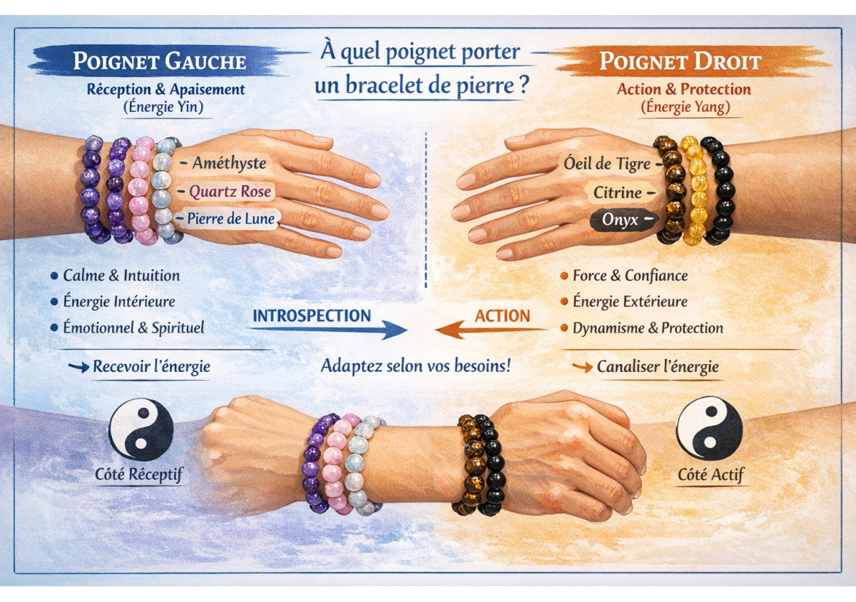 À quel poignet porter un bracelet de pierre